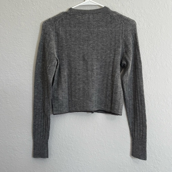 J. Crew Charcoal Button-Up Cardigan - Picture 2 of 3